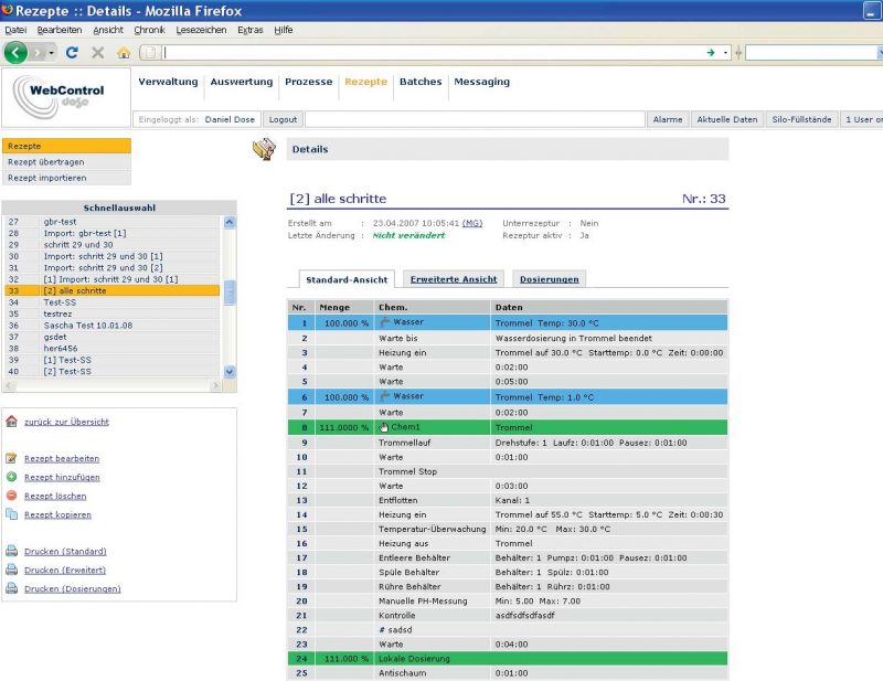 Wabcontrol WebControl: Intuitives Rezept- und Prozessmanagement